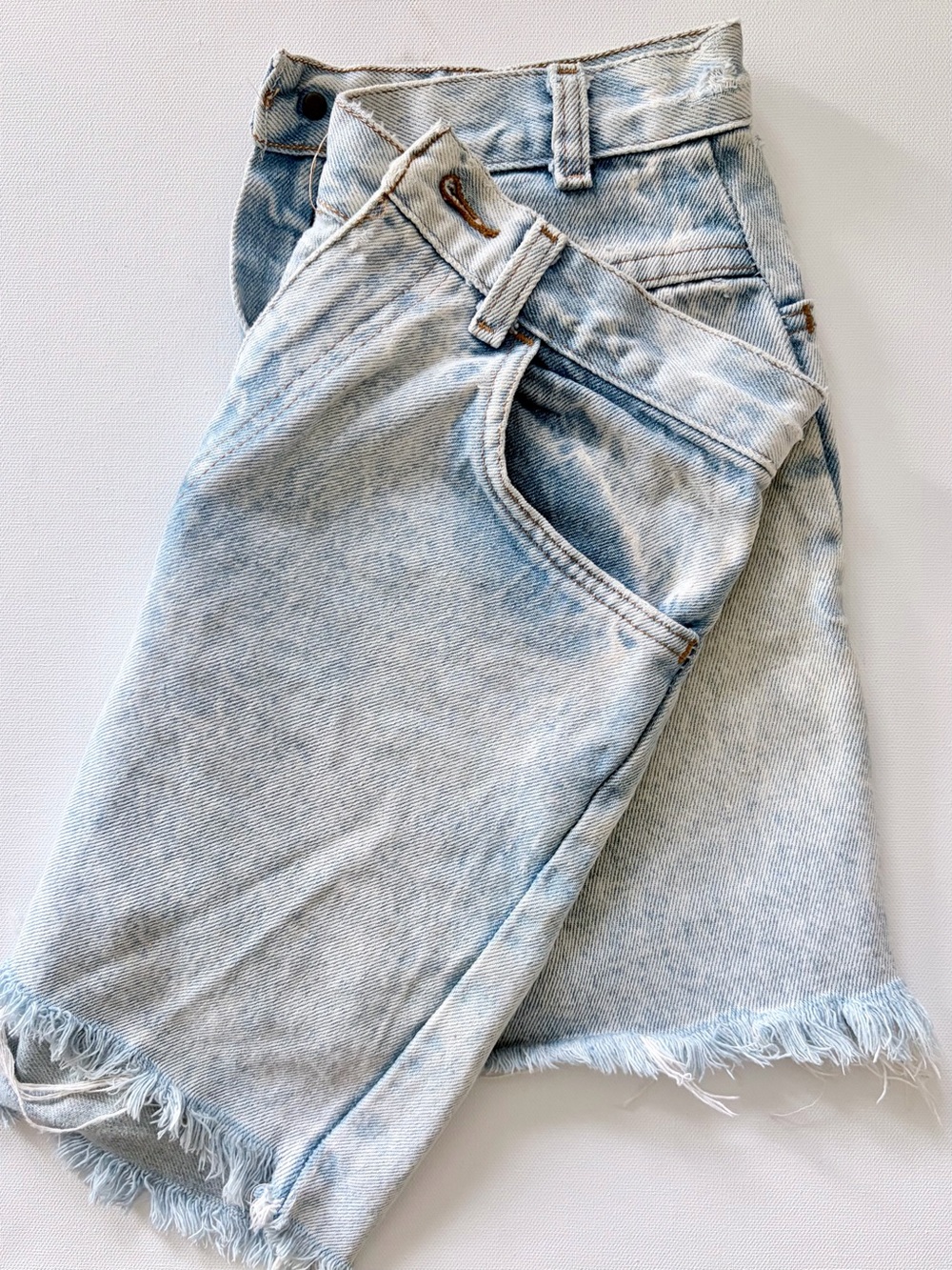 Vintage 80s Dirty Dancing Acid Wash Denim Shorts Made USA Size 7/8 26" Waist